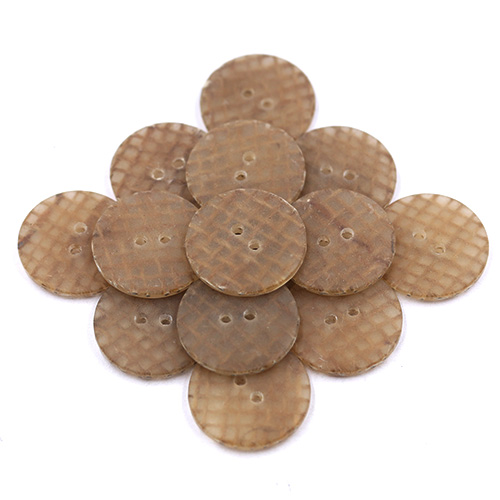 14860 Sullivans 20mm Round Plastic Button 2 Hole - Chequered Light Brown - 22 In A Tube 
