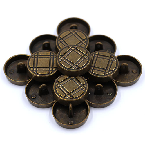 14872 Sullivans 28mm Round Metal Shank Button  - Bronze With Black Lines - 16 In A Tube