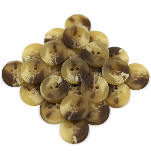 14887 Sullivans 17mm Round Plastic Button 2 Hole - Fawn/brown - 40 In A Tube 