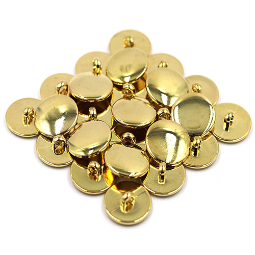 14893 Sullivans 21mm Plain Round Plastic Shank Button - Gold - 17 In Tube