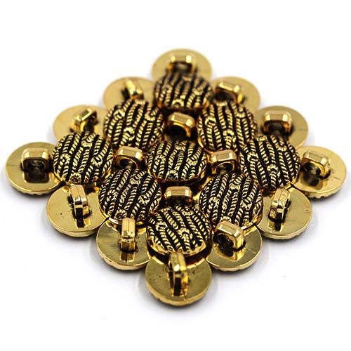 14903 Sullivans 13mm Round Plastic Shank Button With Knot Patterns - Gold - 25 In A Tube 