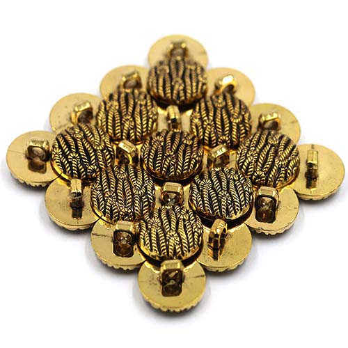 14904 Sullivans 18mm Round Plastic Shank Button With Knot Patterns - Gold - 21 In A Tube 