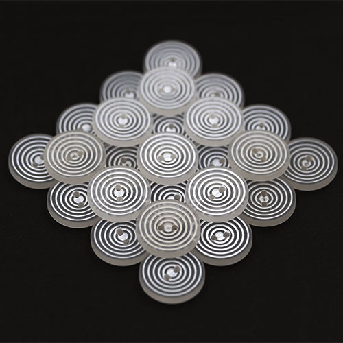 14911 Sullivans 18mm Frosted Plastic Shank Button - White Circles - 18 In A Tube 