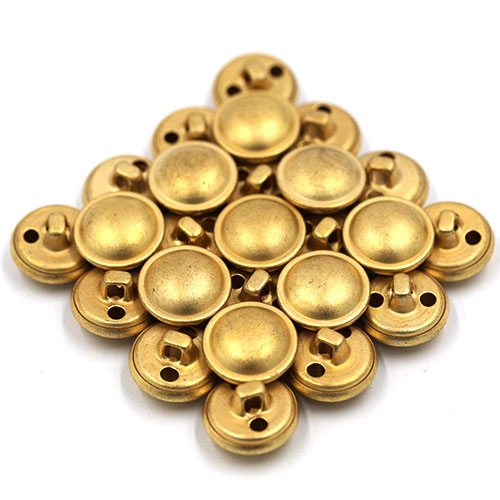 14913 Sullivans 15mm Round Metal Shank Button  - Plain Gold With Edge - 29 In A Tube