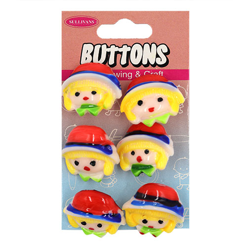 14916 Sullivans Buttons Card - Boy With Red Hat - 6pcs
