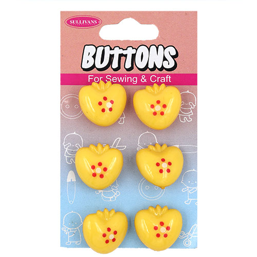 14960 Sullivans Buttons Card - Yellow Strawberry - 6pcs
