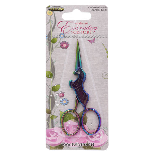 15014 Sullivans 100mm Heirloom Embroidery Scissors - Rainbow - Unicorn
