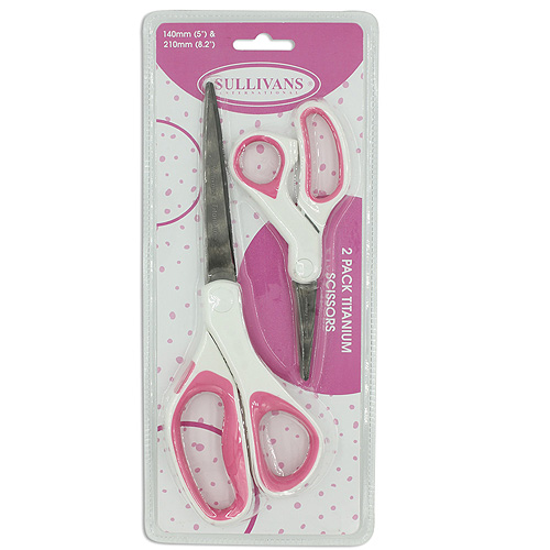 15085 Sullivans Titanium Scissors - 2 Pack - 140mm & 210mm 