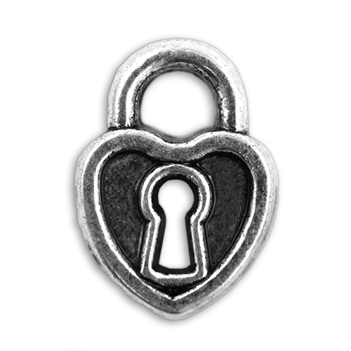 15193 Sullivans Charms - Silver Heart Lock - 50 In A Tube