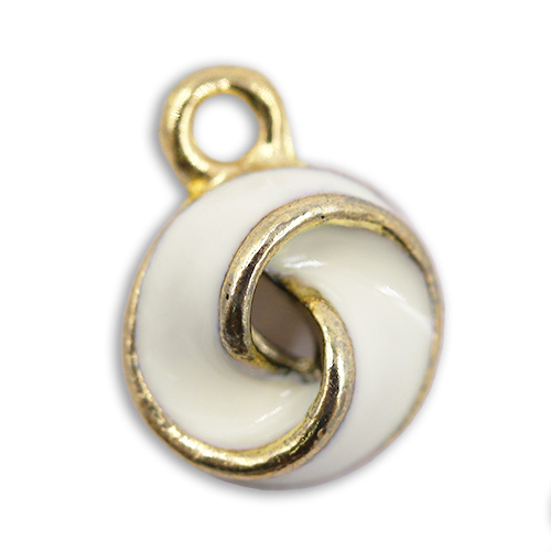 15289 Sullivans Charms - White & Gold Pendant - 50 In A Tube