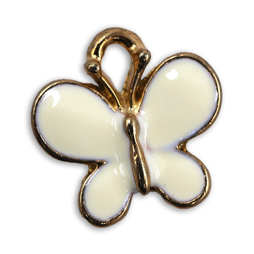 15291 Sullivans Charms - White & Gold Butterfly - 50 In A Tube