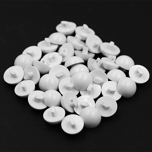 15298 Sullivans 14mm Round Plastic Dome Shank Button  - White - 40 In A Tube
