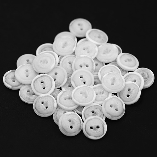 15303 Sullivans 12mm Round Plastic Opaque Button 2 Hole - White - 44 In A Tube