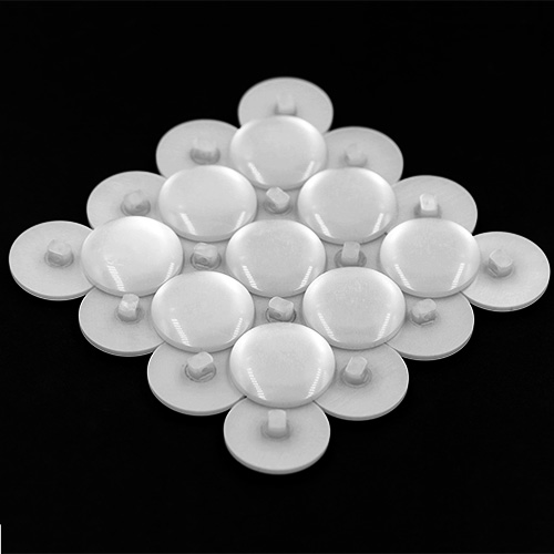 15326 Sullivans 23mm Round Plastic Pearlised Shank Button  - White - 35 In A Tube