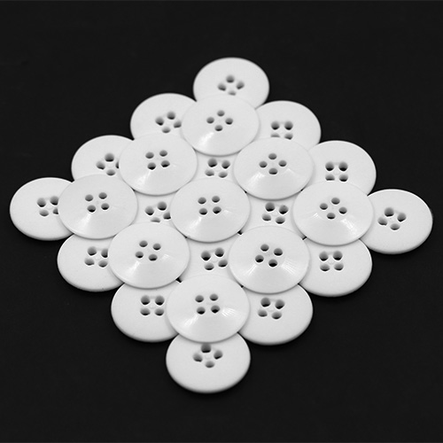 15338 Sullivans 23mm Round Plastic Opaque Button 4 Hole - White - 40 In A Tube
