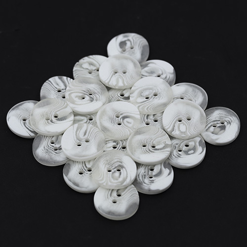 15340 Sullivans 20mm Round Plastic Button 2 Hole - Clear/opaque Swirled Pattern - 55 In A Tube