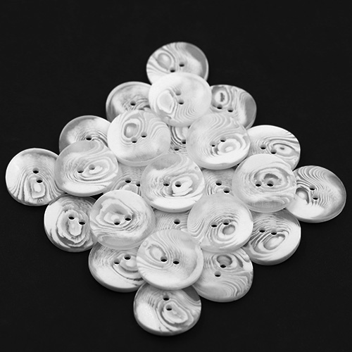 15341 Sullivans 23mm Round Plastic Button 2 Hole - Clear/opaque Swirled Pattern - 34 In A Tube