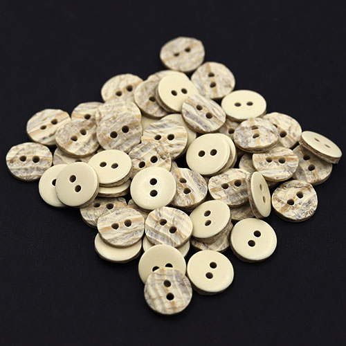 15370 Sullivans 13mm Round Plastic Textured Button 2 Hole - Natural Earth Toned - 153 In A Tube