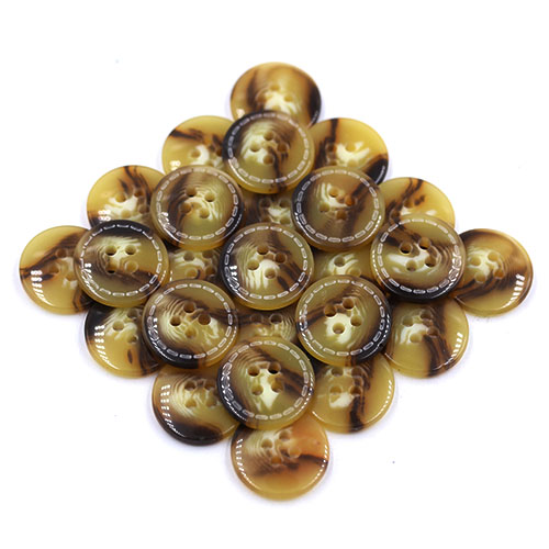 15377 Sullivans 18mm Round Plastic Button 4 Hole With Slotted Perforated Border - Natural - 55 In A Tube