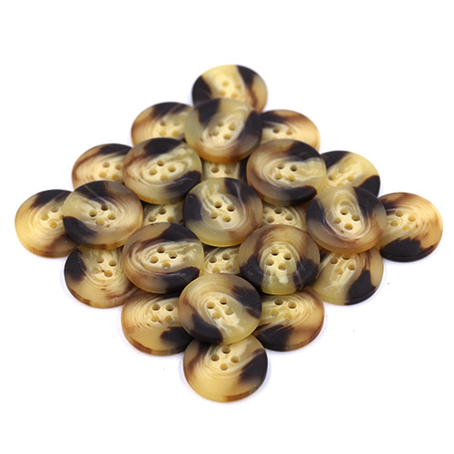 15391 Sullivans 20mm Round Plastic Button 4 Hole - Two Tone Caramel - 32 In A Tube
