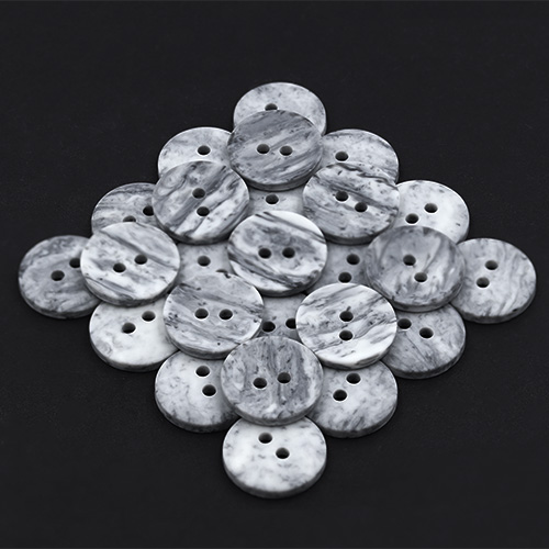 15392 Sullivans 18mm Round Plastic Button 2 Hole - Two Tone Grey - 46 In A Tube