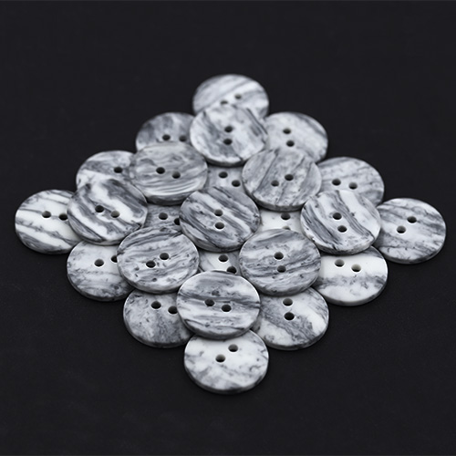 15393 Sullivans 20mm Round Plastic Button 2 Hole - Two Tone Grey - 32 In A Tube