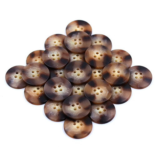 15398 Sullivans 20mm Round Plastic Button 4 Hole - Two Tone Brown - 42 In A Tube