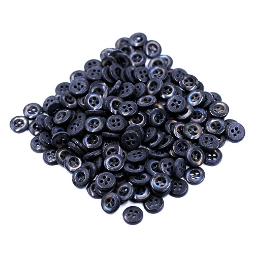 15400 Sullivans 9mm Round Plastic Button 4 Hole - Black Opal - 180 In A Tube