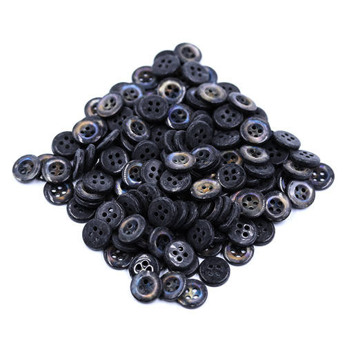 15401 Sullivans 10mm Round Plastic Button 4 Hole - Black Opal - 150 In A Tube