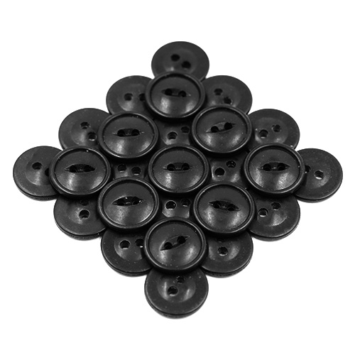 15410 Sullivans 18mm Round Plastic Button 2 Hole - Black - 50 In A Tube