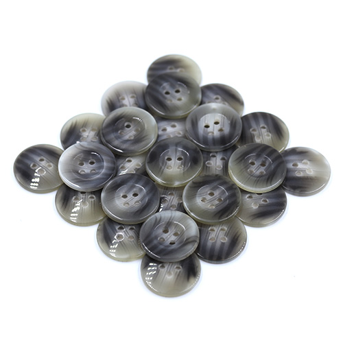 15411 Sullivans 19mm Round Plastic Button 4 Hole - Two Tone Grey - 32 In A Tube
