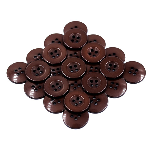 15413 Sullivans 19mm Round Plastic Button 4 Hole - Brown - 32 In A Tube