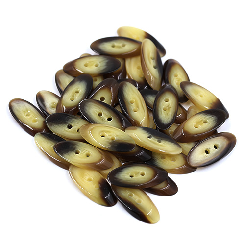 15416 Sullivans 30mm Slivered Wood Effect Plastic Button 2 Hole- Brown - 78 In A Tube