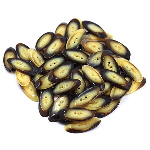 15417 Sullivans 35mm Slivered Wood Effect Plastic Button 2 Hole- Brown - 60 In A Tube