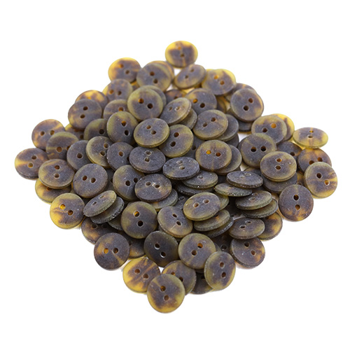 15425 Sullivans 12mm Matt Round Plastic Button 2 Hole - Two Tone Amber - 106 In A Tube