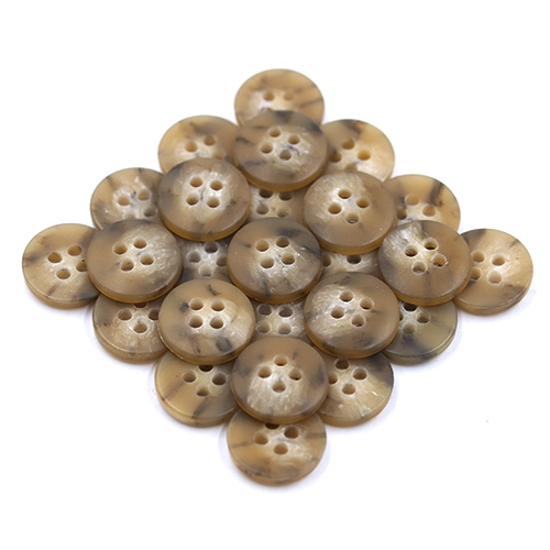15446 Sullivans 15mm Round Plastic Button 4 Hole  - Two Tone Beige - 39 In A Tube