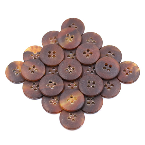 15450 Sullivans 15mm Round Plastic Button 4 Hole - Two Tone Tan - 39 In A Tube