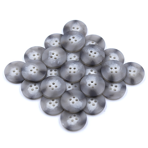 15455 Sullivans 20mm Round Plastic Button 4 Hole - Two Tone Grey - 38 In A Tube