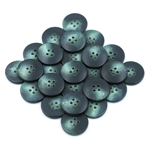 15456 Sullivans 20mm Round Plastic Button 4 Hole - Two Tone Green - 38 In A Tube