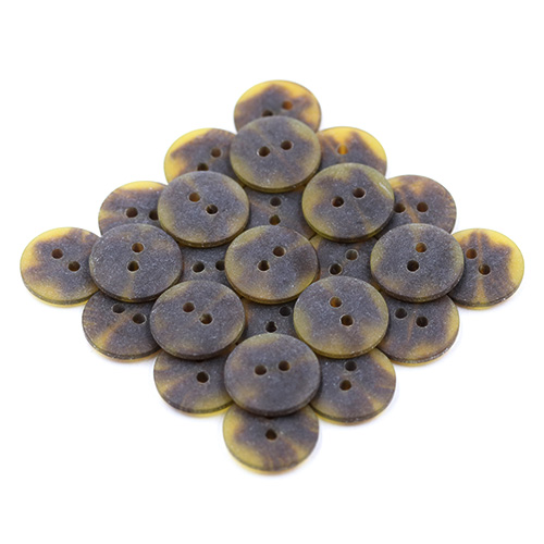 15457 Sullivans 15mm Round Plastic Button 2 Hole - Two Tone Amber - 39 In A Tube