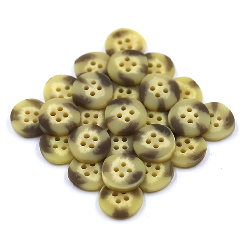 15459 Sullivans 15mm Round Plastic Button 4 Hole - Pebble - 37 In A Tube
