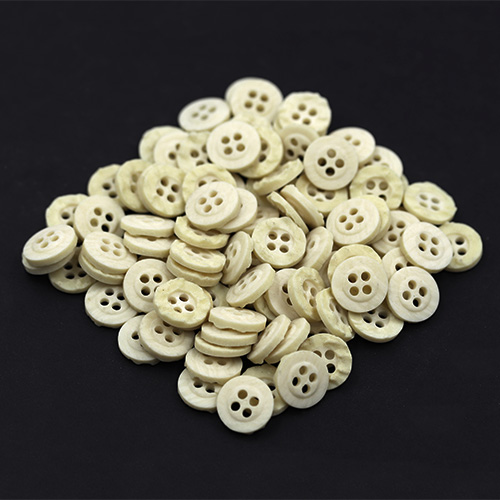 15461 Sullivans 12mm Round Plastic Button 4 Hole - Crater Effect Border - Cream - 59 In A Tube