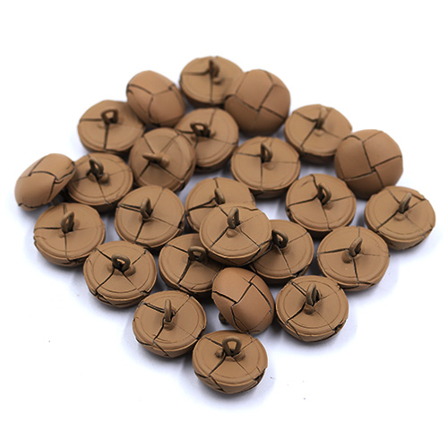 15486 Sullivans 20mm Round Plastic Shank Button - Leather Effect - Beige - 25 In A Tube