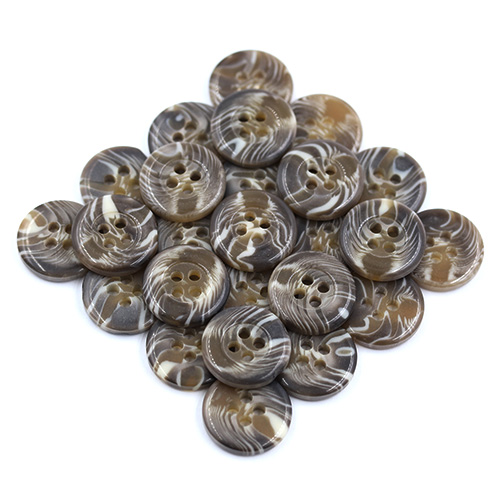 15960 Sullivans 15mm Swirl Two Tone Round Plastic Button 4 Hole - Fawn - Bag Of 100