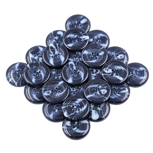15969 Sullivans 20mm Swirl Two Tone Round Plastic Button 4 Hole  - Navy - 41 In A Tube