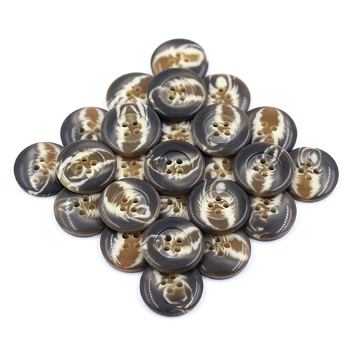 15972 Sullivans 20mm Swirl Two Tone Round Plastic Button 4 Hole - Fawn - Bag Of 100