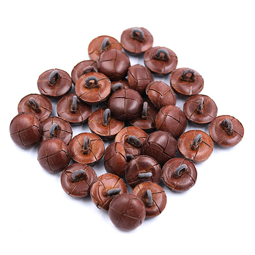 15977 Sullivans 15mm Round Plastic Shank Button - Leather Effect - Light Brown - 34 In A Tube