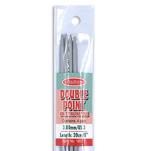 16073 Sullivans Double Point Knit Pins - 20cm X 3mm