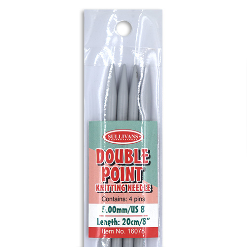 16078 Sullivans Double Point Knit Pins - 20cm X 5mm