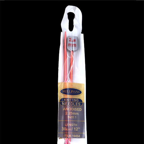 16454 Sullivans Anodised Knit Pins - 30cm X 2.25mm